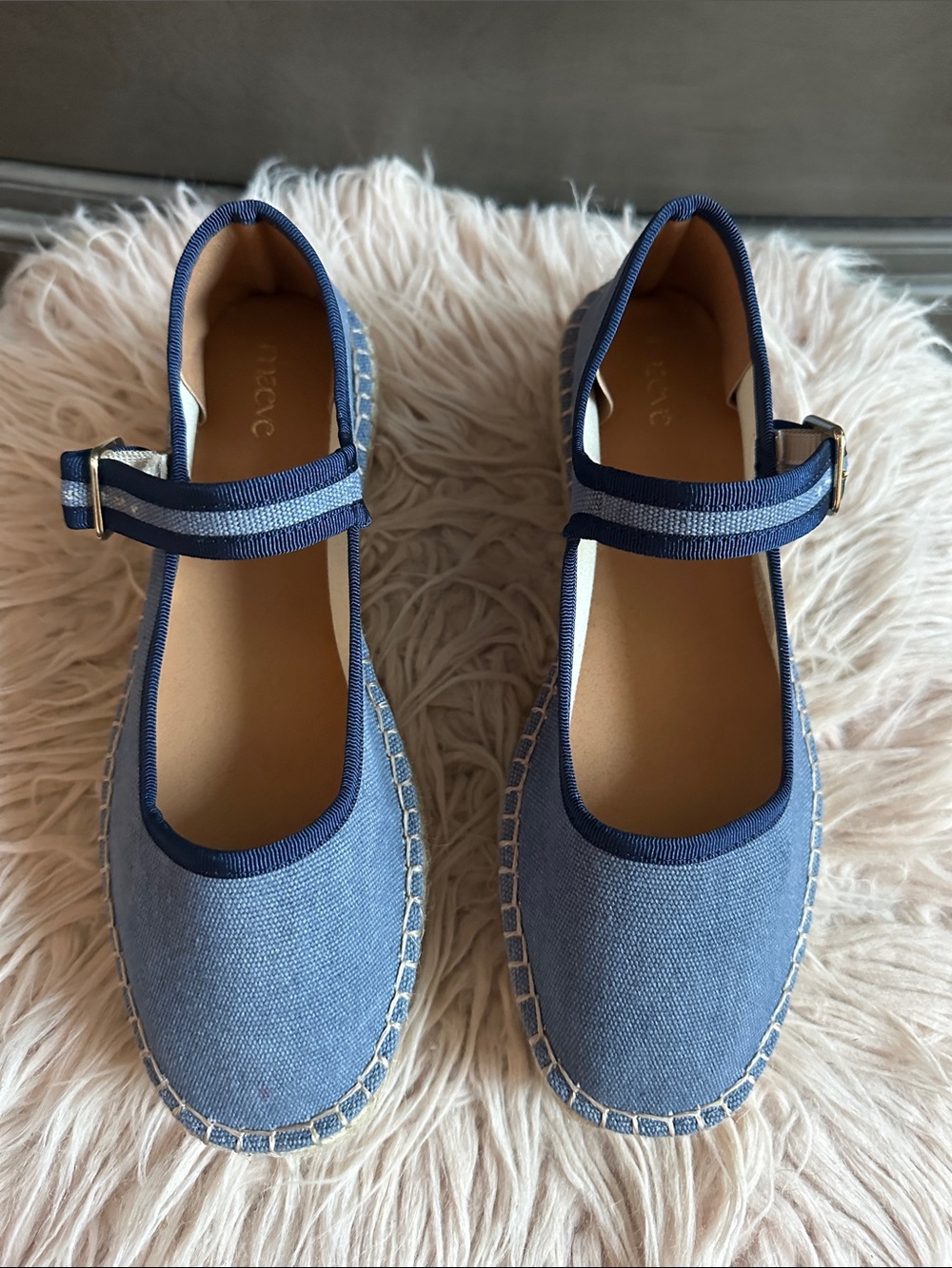 Maeve Blue Canvas Mary Jane espadrille